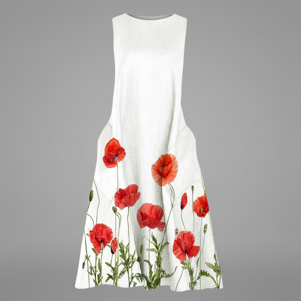 Blumenmuster Midi Kleid für Damen | Sommermode