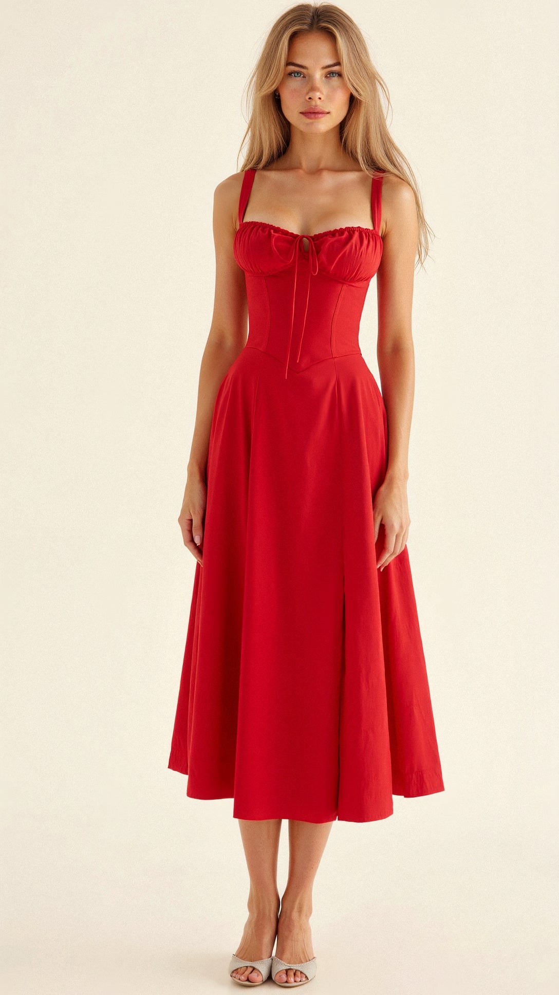 Cerene | Geblümtes Midikleid mit Korsett-Mieder für Damen 11