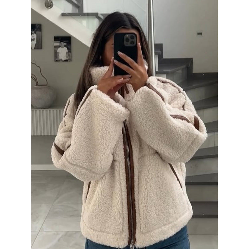 Damen Fleecejacke mit Reißverschluss und Taschen 4