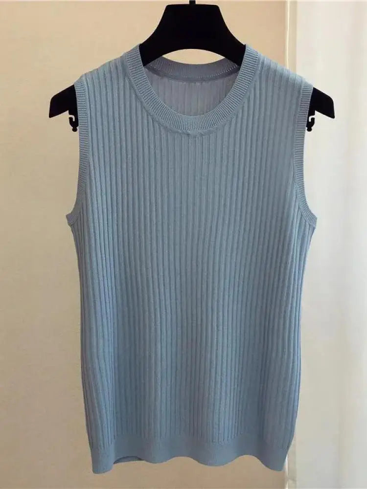 Damen Sommer Tanktop | Ärmelloses Gestricktes Shirt 12