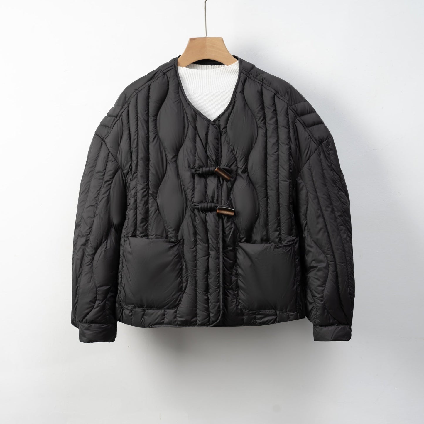 Damen Steppjacke mit Knopfverschluss | Warme Winterjacke 4