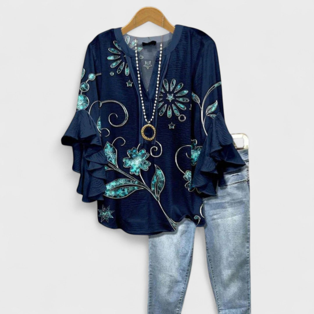 Damenbluse mit Volantärmel | Slim Fit Casual Bluse 9