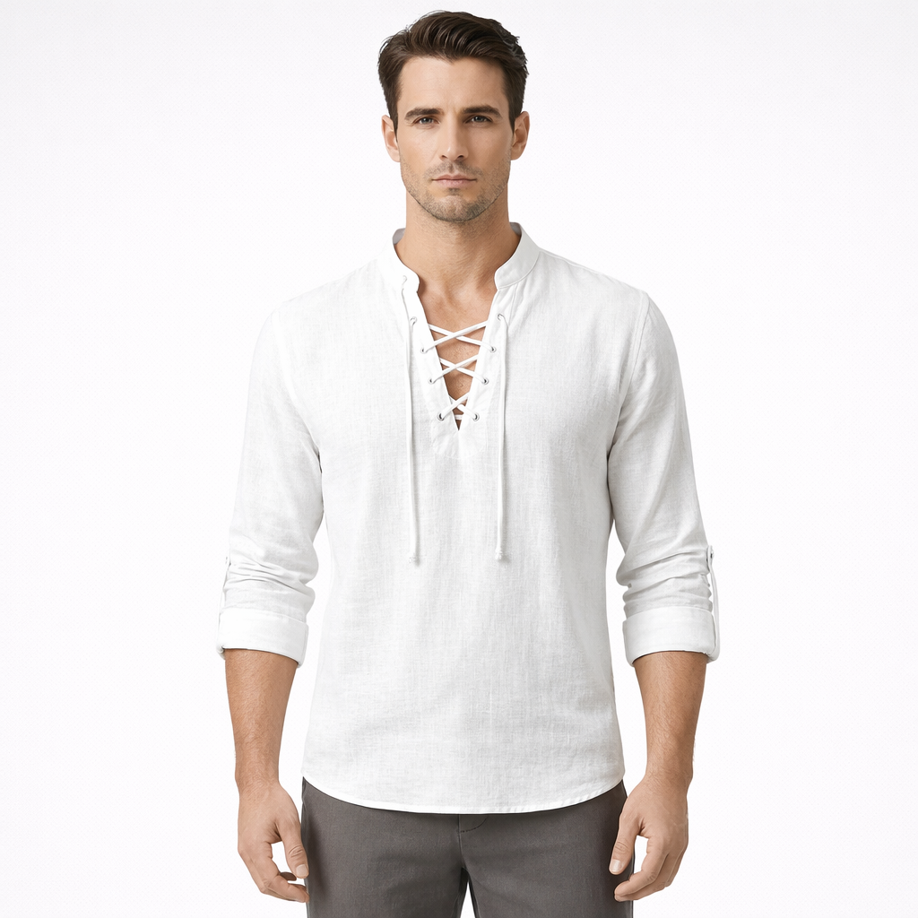 Driftlace | Herrenhemd mit V-Ausschnitt und Dreiviertelärmeln 6
