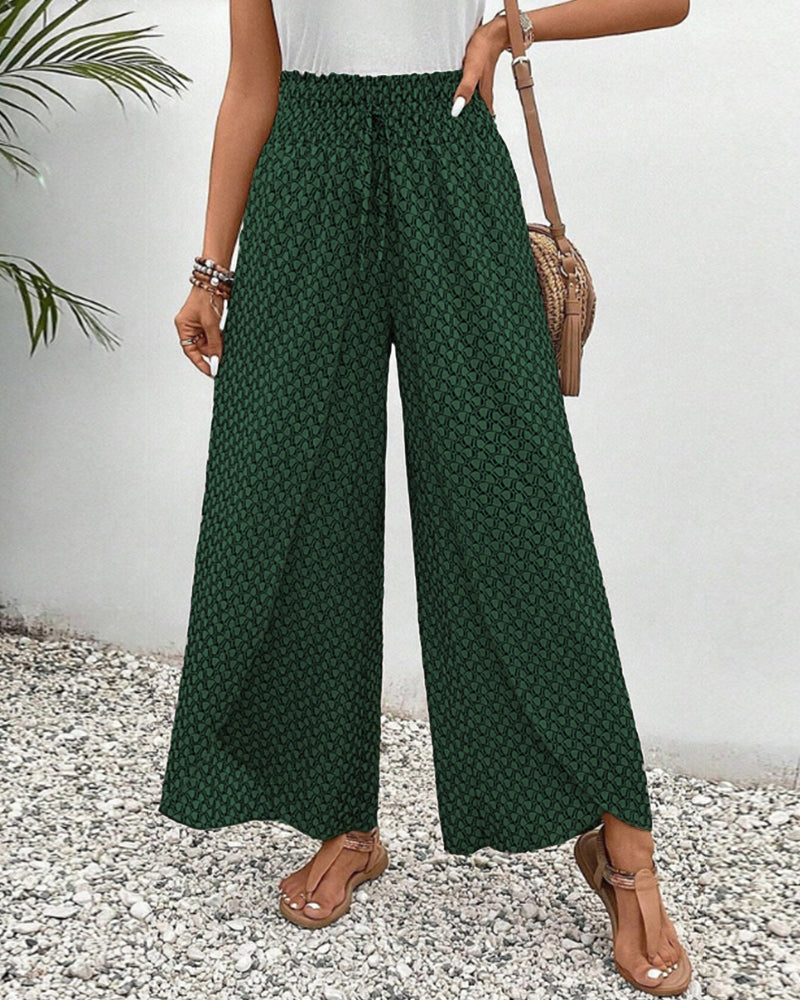 Palazzo-Hose Damen Weites Bein Geometrischer Print Sommer 8