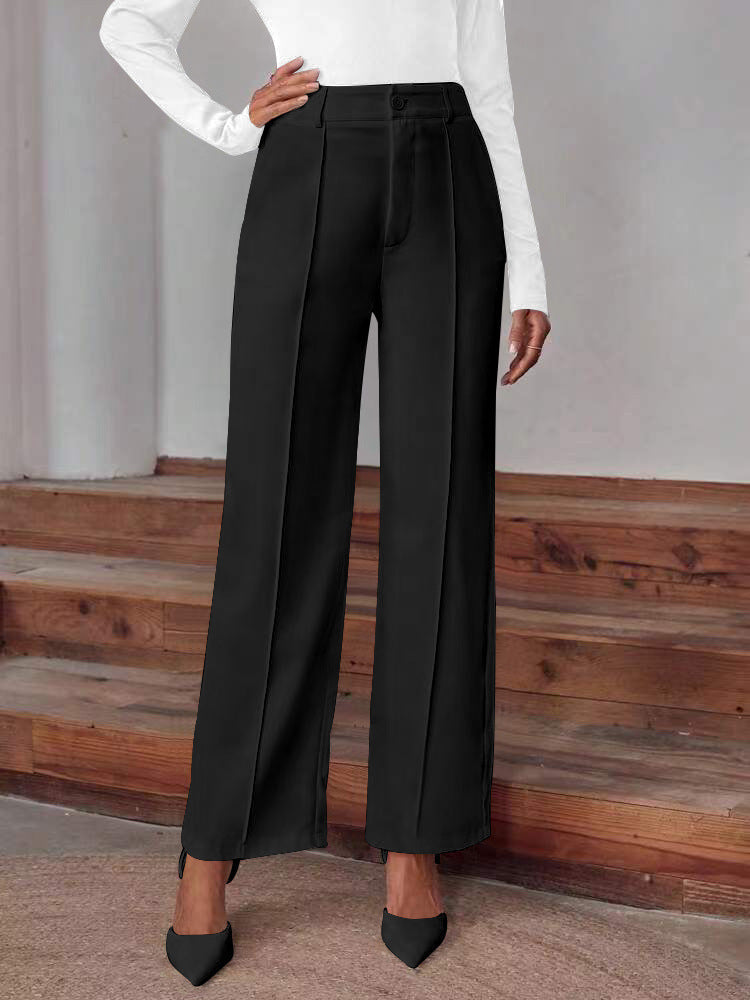 Palazzo Hose Damen High Waist Elegant Weit Beinschnitt 4