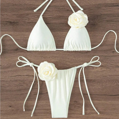 3D Blumen Bikini Set | Damen Bademode für Strand und Pool 0