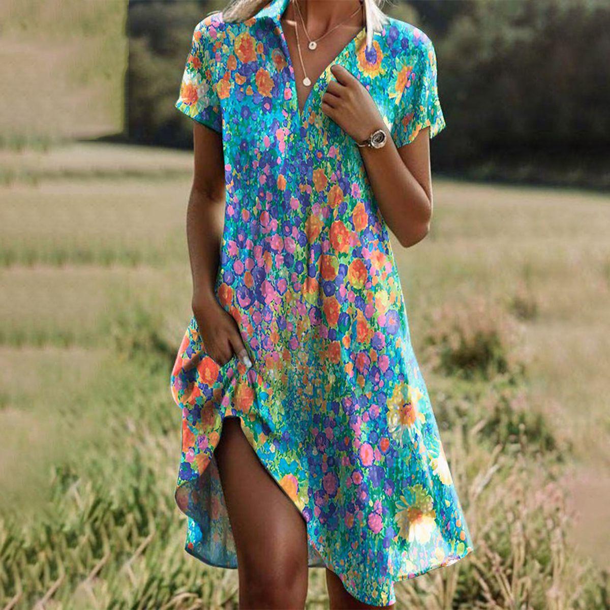 Anke | Damen Boho Sommerkleid Leicht und Luftig 0