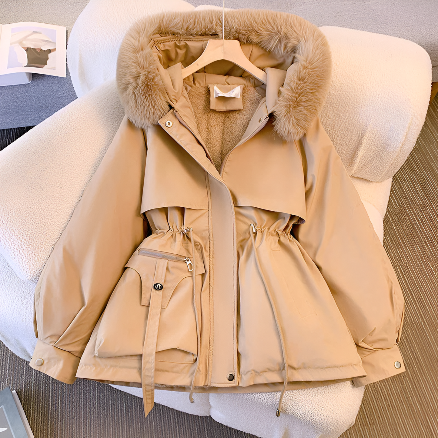 Annika Damen Winter Parka mit Kapuze und Kunstfell 3