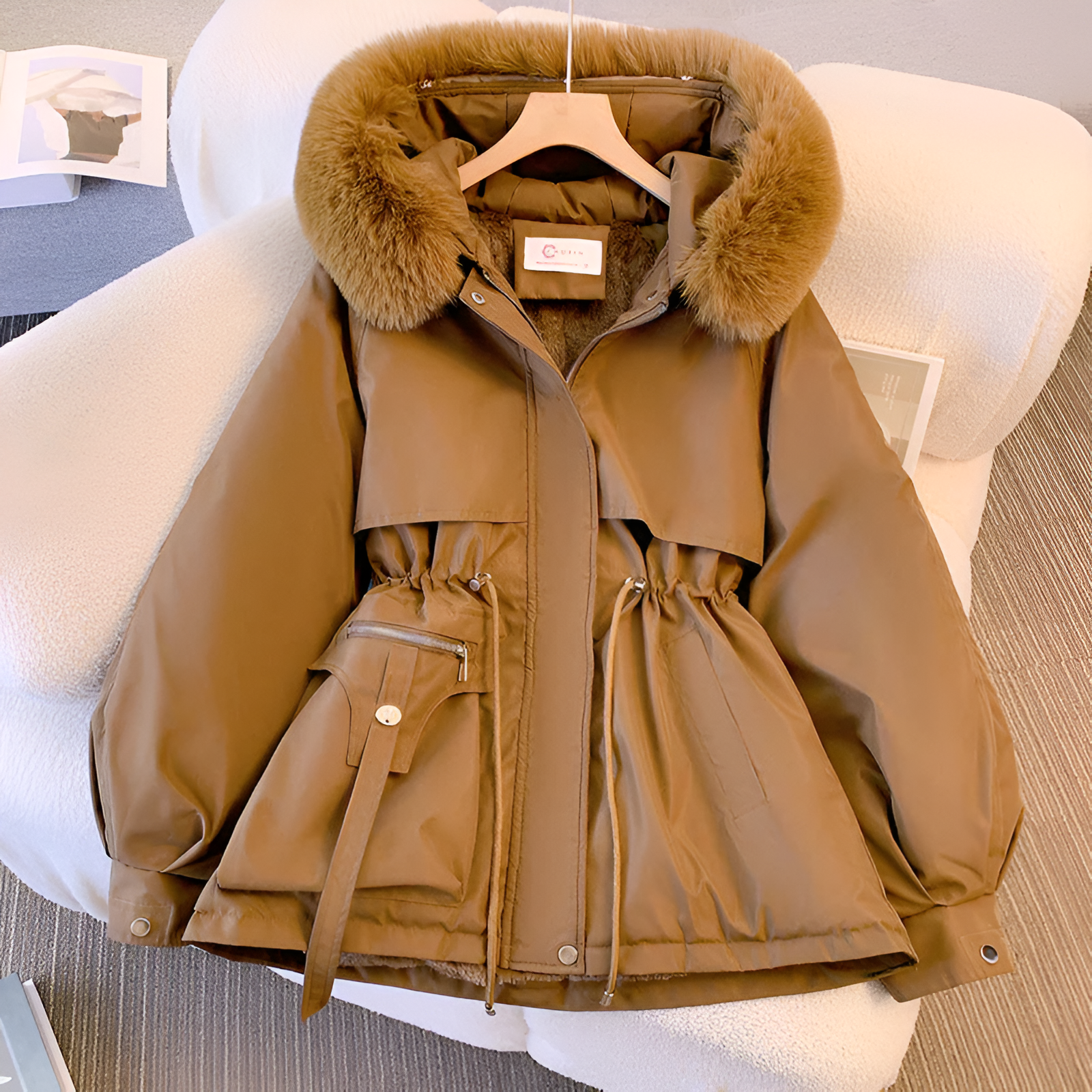 Annika Damen Winter Parka mit Kapuze und Kunstfell 4