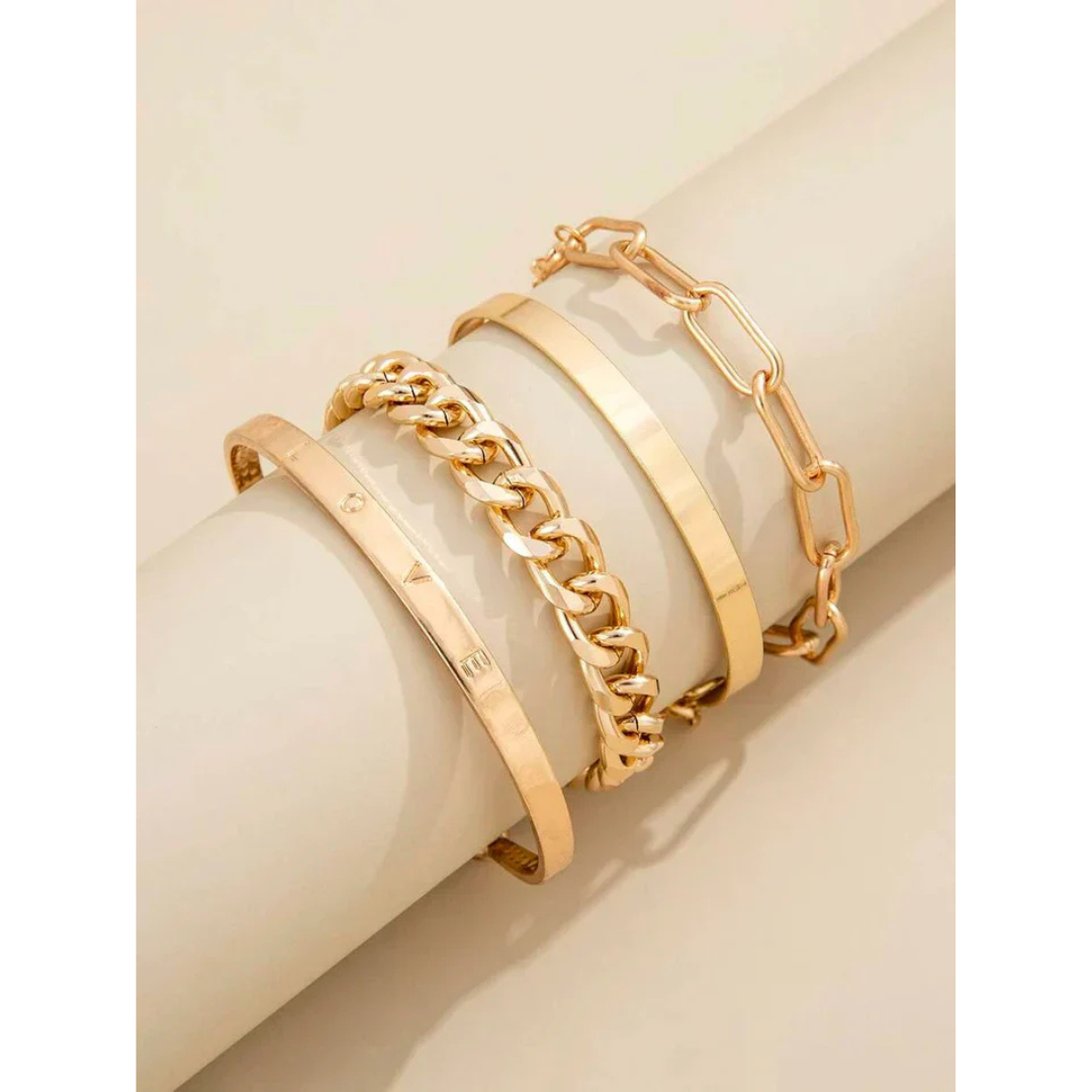 Armband-Set Goldfarben Verstellbar 4-teilig 2