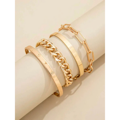 Armband-Set Goldfarben Verstellbar 4-teilig 2
