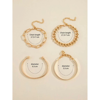 Armband-Set Goldfarben Verstellbar 4-teilig 3