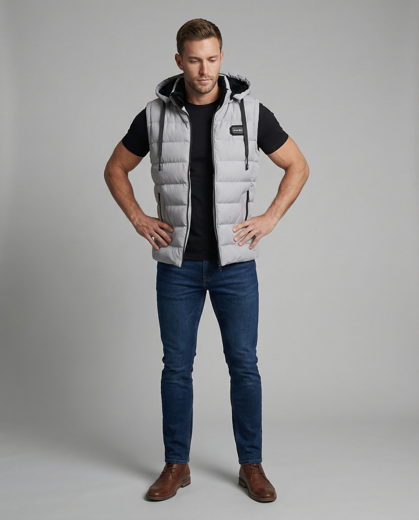 Ärmellose Kapuzen-Pufferweste | Damenmode 1