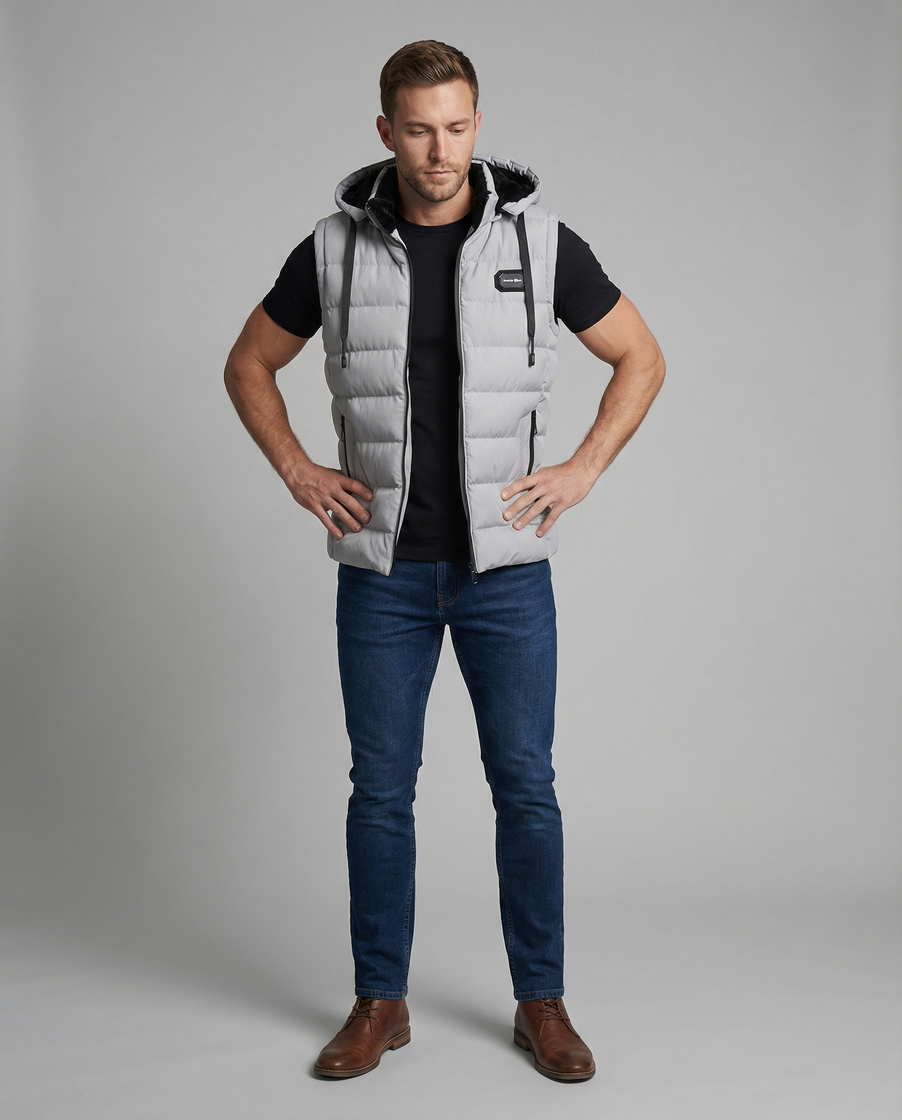 Ärmellose Kapuzen-Pufferweste | Damenmode 1