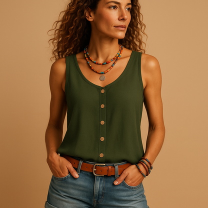 Ärmelloses Damen Top mit V-Ausschnitt | Sommermode 0