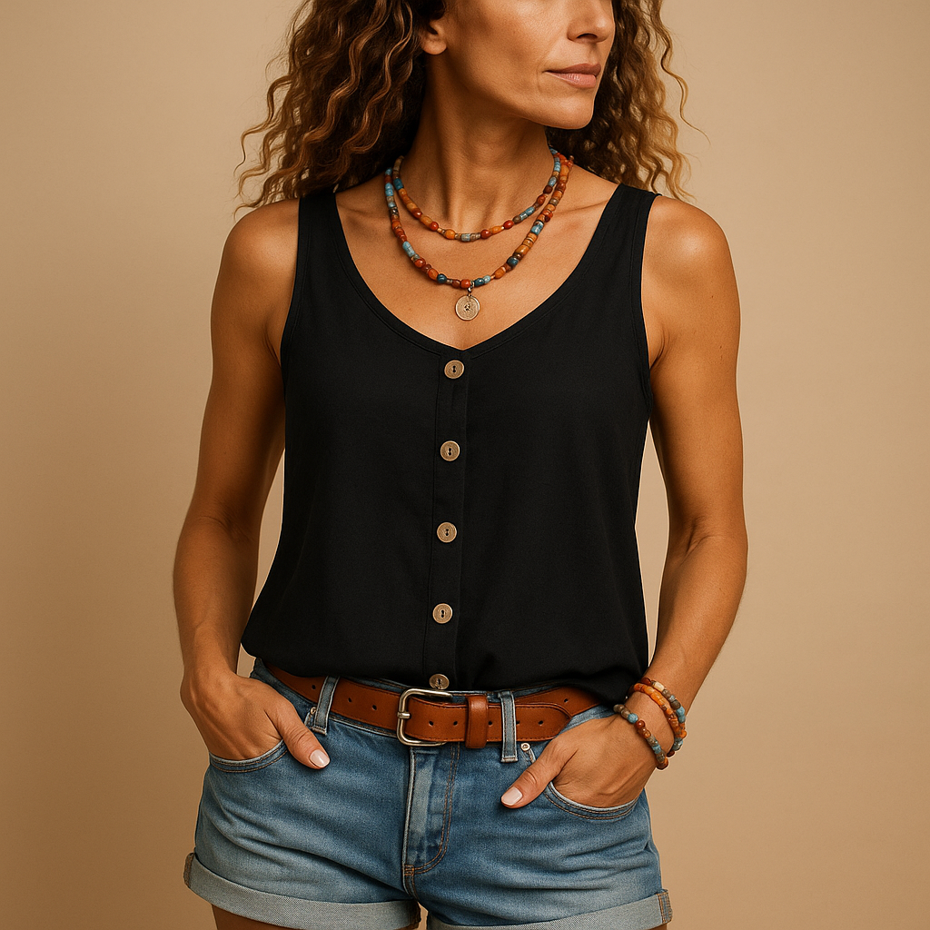 Ärmelloses Damen Top mit V-Ausschnitt | Sommermode 3