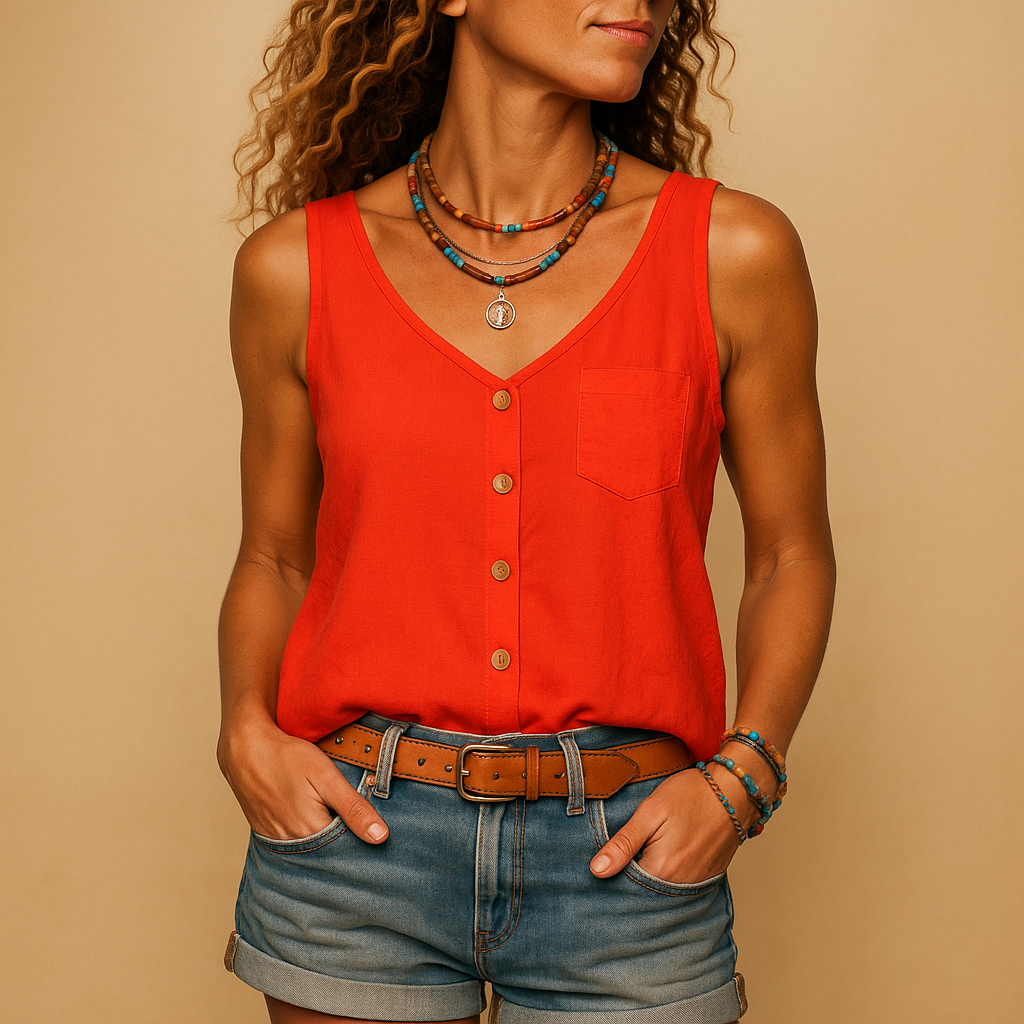 Ärmelloses Damen Top mit V-Ausschnitt | Sommermode 6