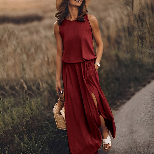 Ärmelloses Maxikleid Retro | Elegantes Kleid für Damen 0
