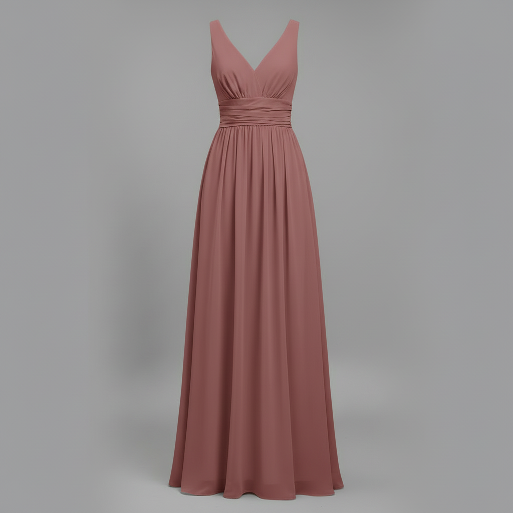 Ärmelloses V-Ausschnitt Kleid | Festliche Kleider Damen Maxi
