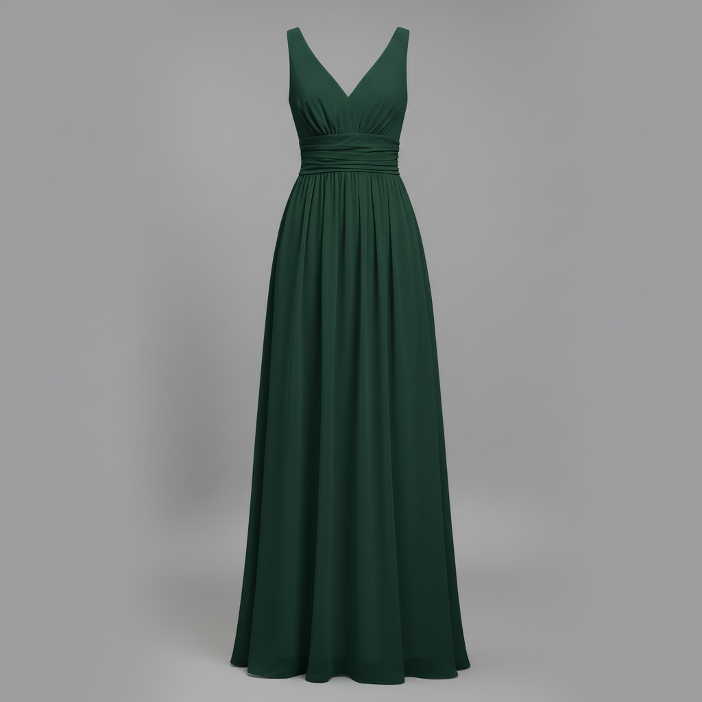 Ärmelloses V-Ausschnitt Kleid | Festliche Kleider Damen Maxi