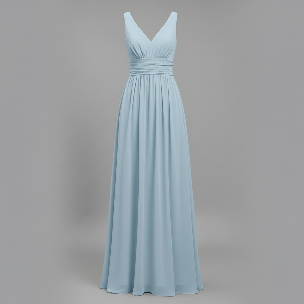 Ärmelloses V-Ausschnitt Kleid | Festliche Kleider Damen Maxi