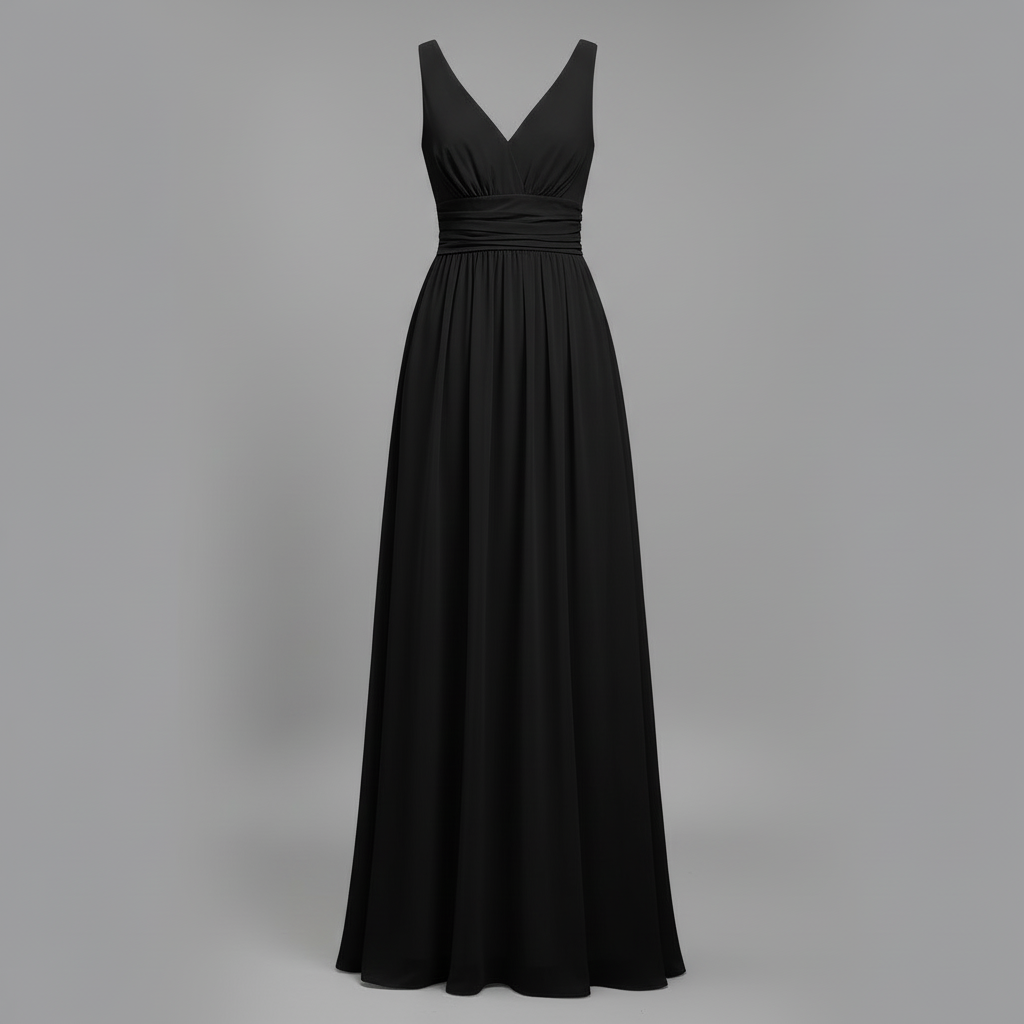 Ärmelloses V-Ausschnitt Kleid | Festliche Kleider Damen Maxi