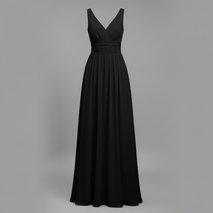 Ärmelloses V-Ausschnitt Kleid | Festliche Kleider Damen Maxi