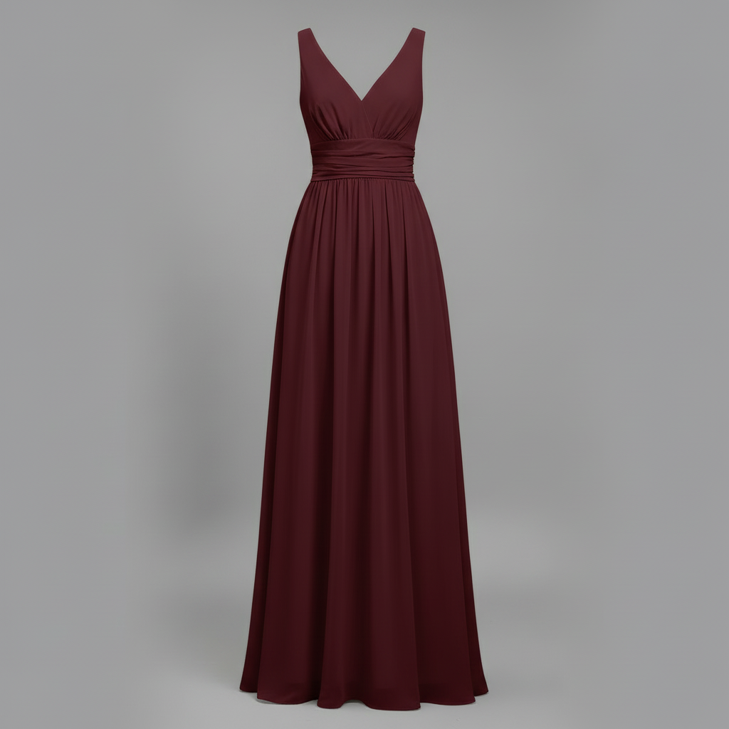 Ärmelloses V-Ausschnitt Kleid | Festliche Kleider Damen Maxi