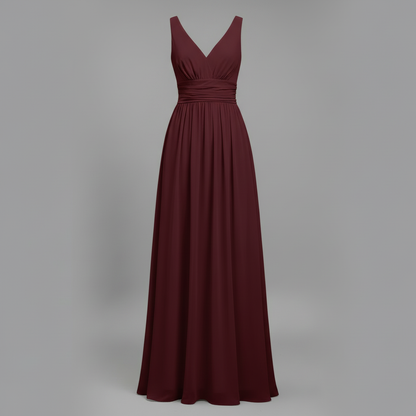 Ärmelloses V-Ausschnitt Kleid | Festliche Kleider Damen Maxi