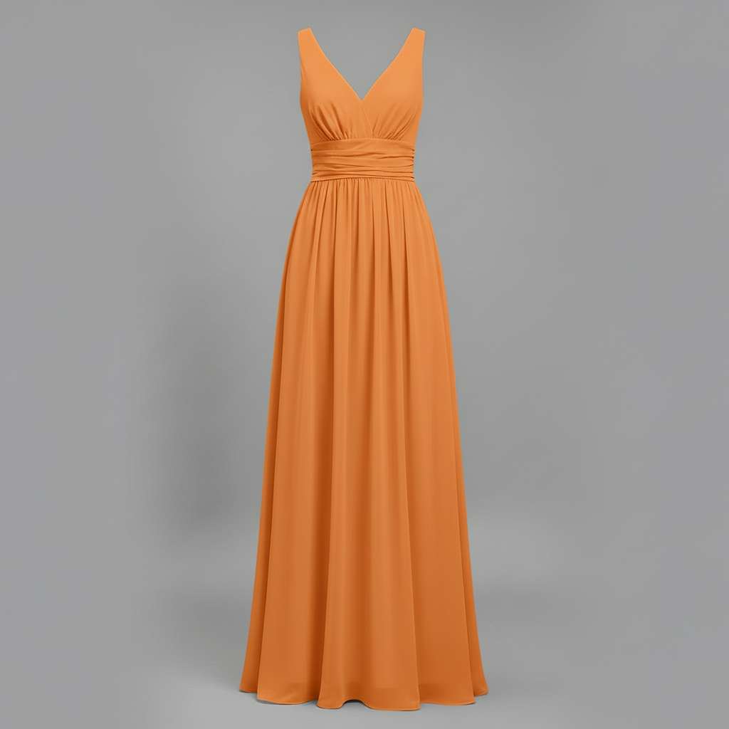 Ärmelloses V-Ausschnitt Kleid | Festliche Kleider Damen Maxi