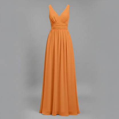 Ärmelloses V-Ausschnitt Kleid | Festliche Kleider Damen Maxi