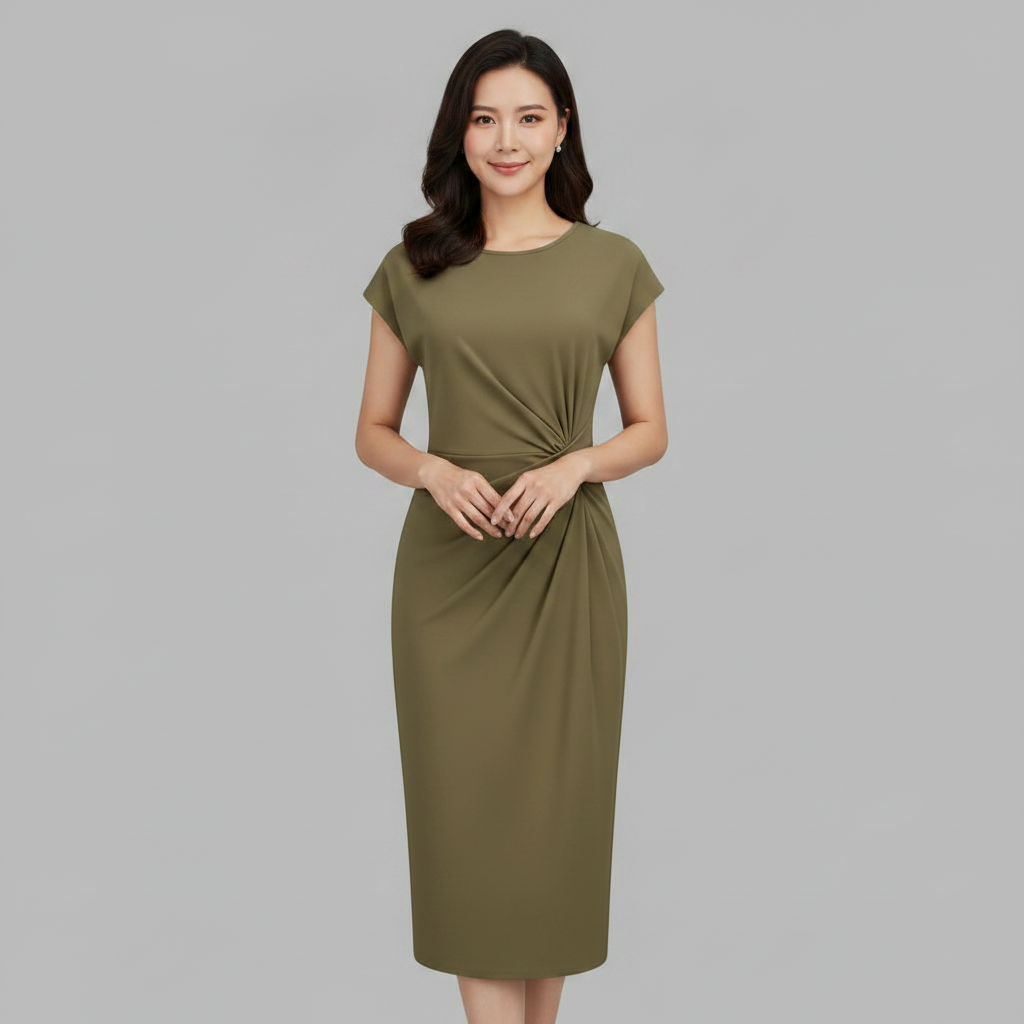 Midikleid Damen Elegant | Sommerkleid Knielang, Freizeitkleid Leicht