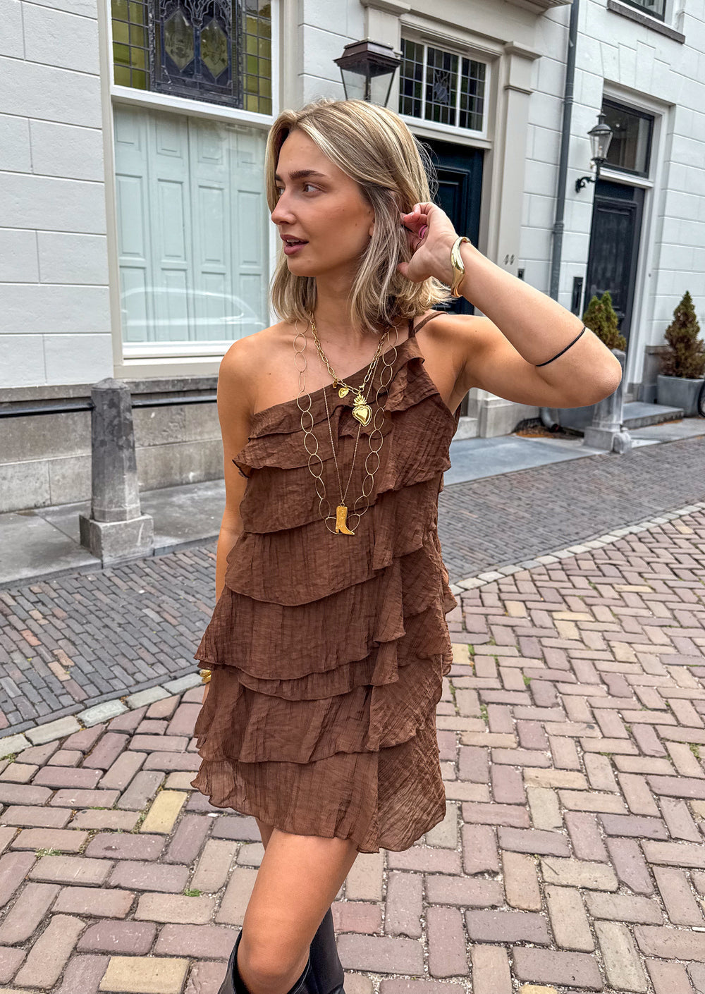 Asymmetrisches Minikleid Damen mit Rüschen | Festliche Kleider 6