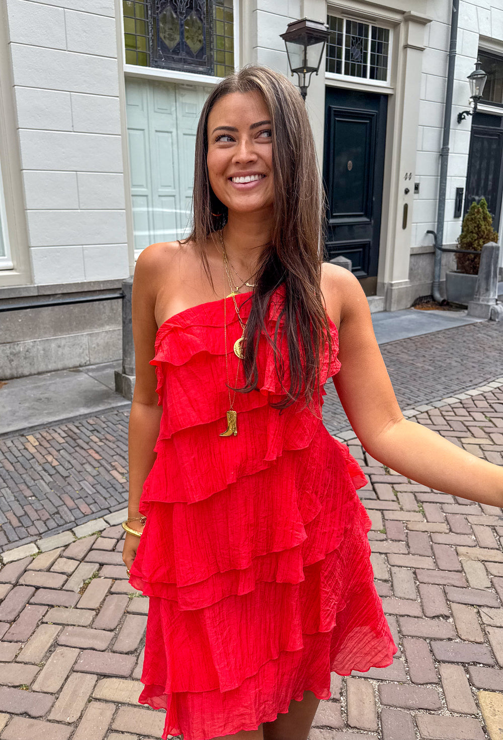 Asymmetrisches Minikleid Damen mit Rüschen | Festliche Kleider 9