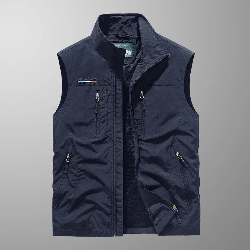 Atmungsaktive Herren Cargo-Utility-Weste mit Mehrfachtaschen 0