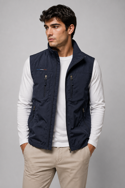 Atmungsaktive Herren Cargo-Utility-Weste mit Mehrfachtaschen 1