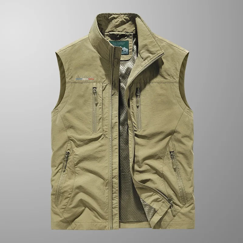Atmungsaktive Herren Cargo-Utility-Weste mit Mehrfachtaschen 2