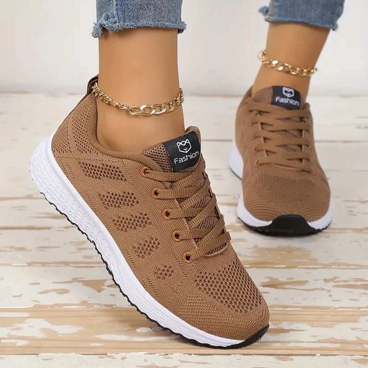 Atmungsaktive Sneakers Damen | Sport Schuhe mit Plattform-Sohle 0