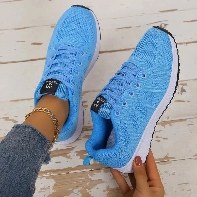 Atmungsaktive Sneakers Damen | Sport Schuhe mit Plattform-Sohle 1