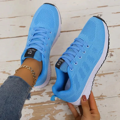 Atmungsaktive Sneakers Damen | Sport Schuhe mit Plattform-Sohle 1