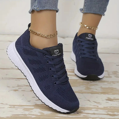 Atmungsaktive Sneakers Damen | Sport Schuhe mit Plattform-Sohle 2
