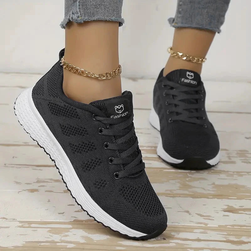 Atmungsaktive Sneakers Damen | Sport Schuhe mit Plattform-Sohle 5