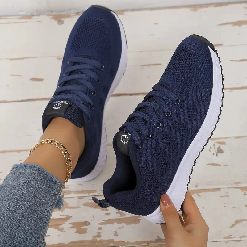 Atmungsaktive Sneakers Damen | Sport Schuhe mit Plattform-Sohle 7