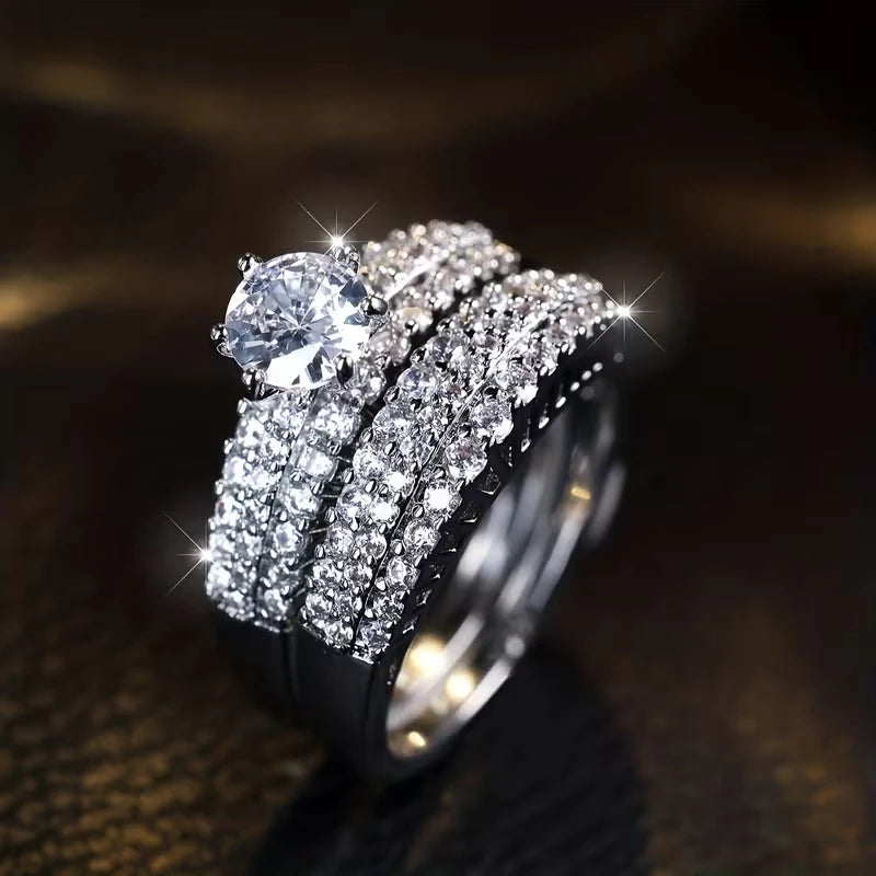 Aurora | Damen Brautring-Set mit Zirkonia 2