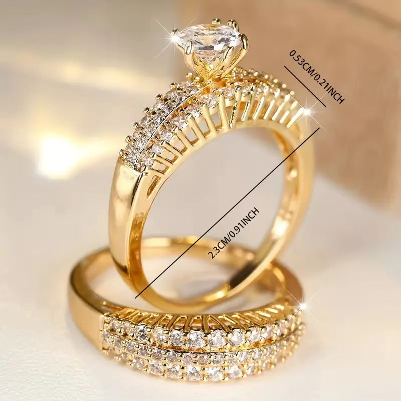 Aurora | Damen Brautring-Set mit Zirkonia 4