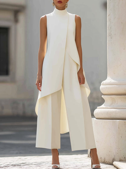 Avelisse | Asymmetrischer Damenanzug mit weitem Hosenbein 0