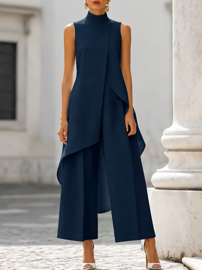 Avelisse | Asymmetrischer Damenanzug mit weitem Hosenbein 10