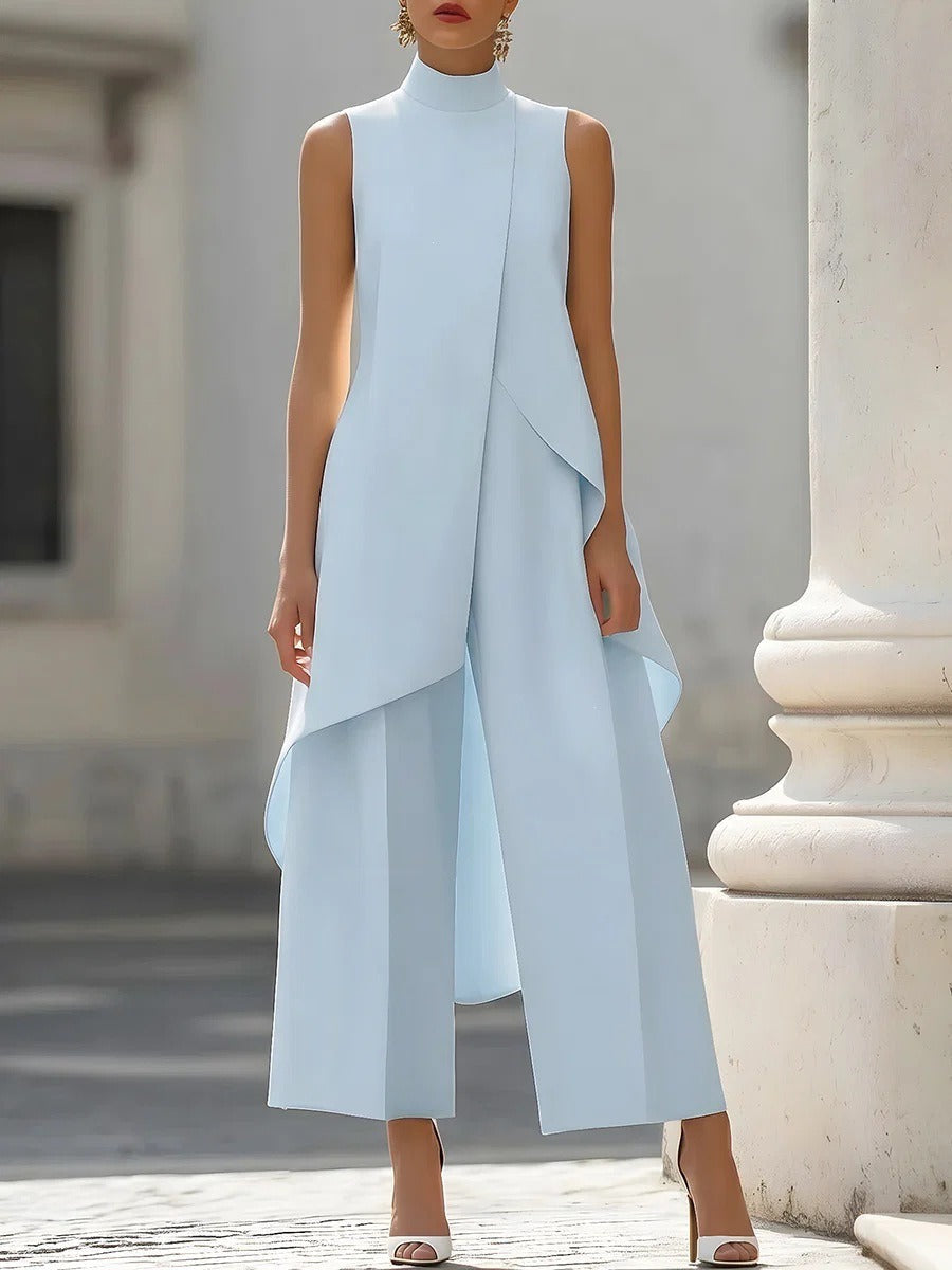 Avelisse | Asymmetrischer Damenanzug mit weitem Hosenbein 11