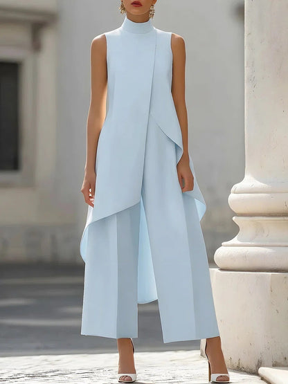 Avelisse | Asymmetrischer Damenanzug mit weitem Hosenbein 11