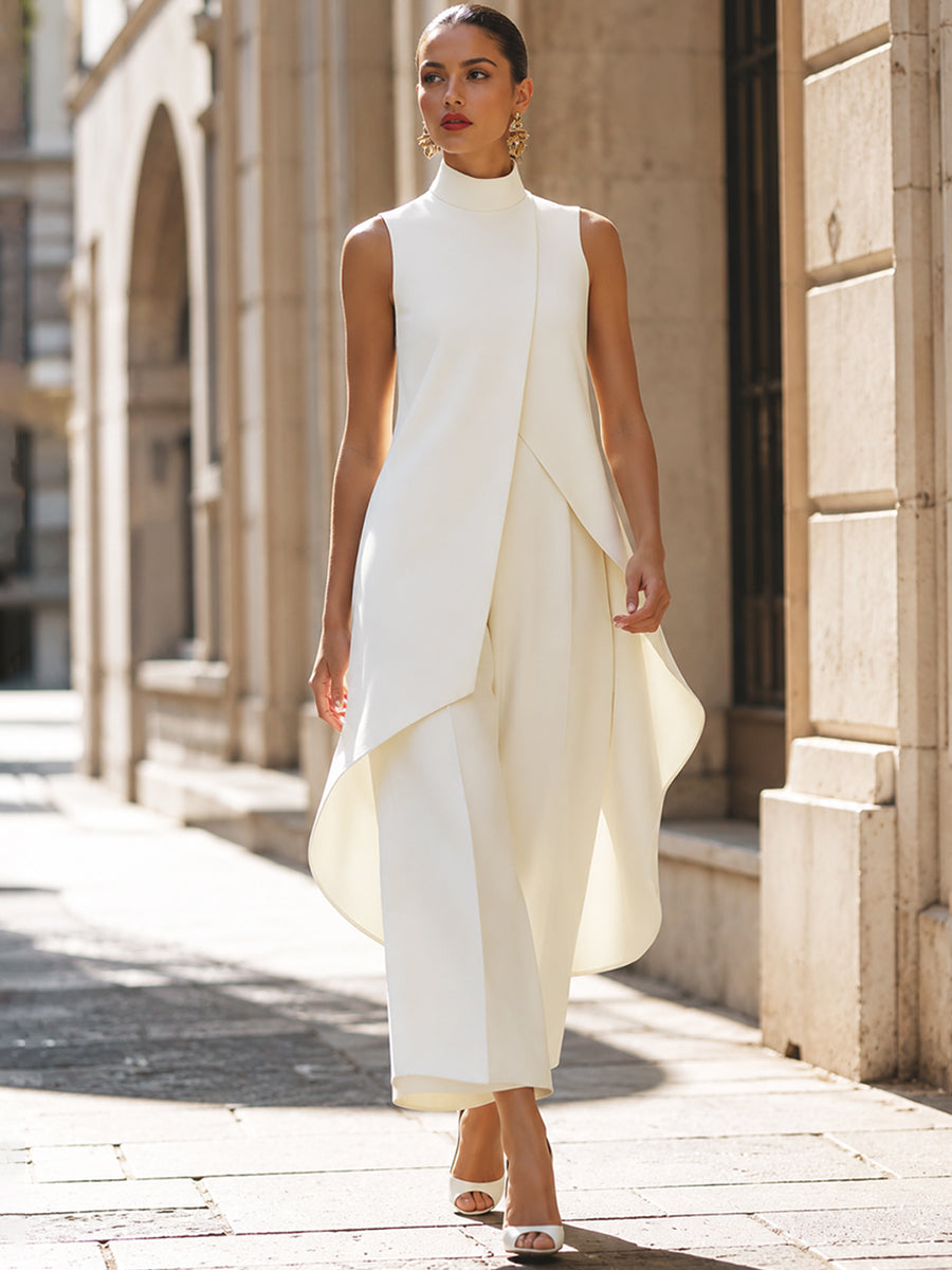 Avelisse | Asymmetrischer Damenanzug mit weitem Hosenbein 2